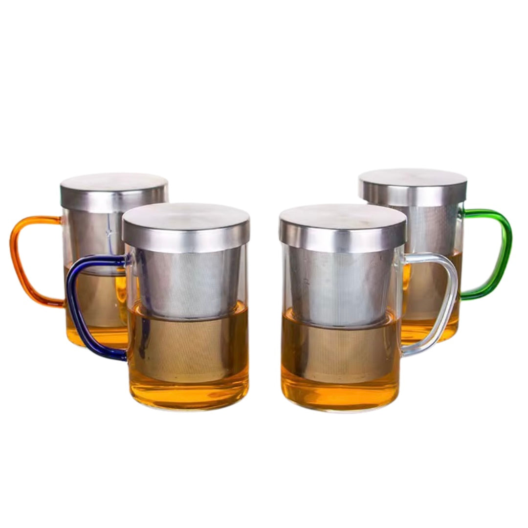 Glass tea cup with strainer
